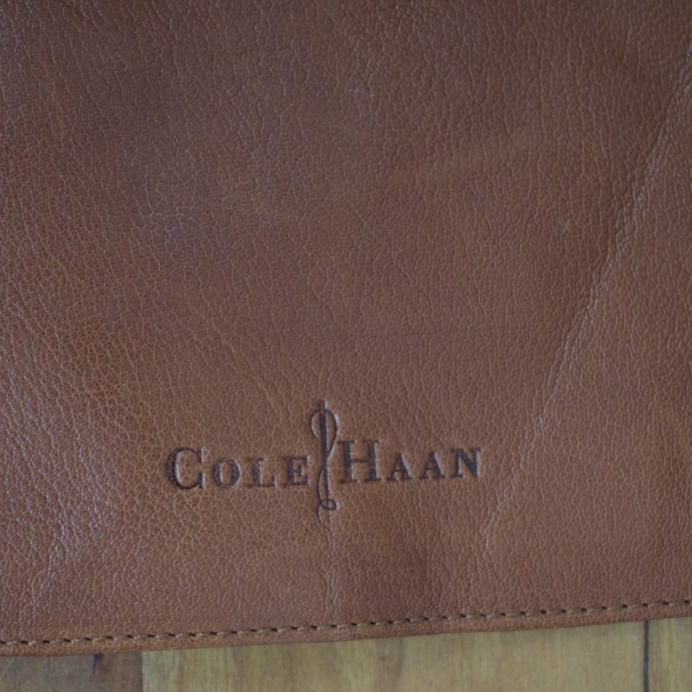 Cole Haan Brown Leather Messenger Bag WIth Laptop Compartment - Picture 7 of 12